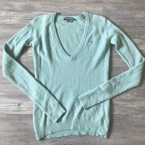Lacoste cashmere v-neck sweater in blue